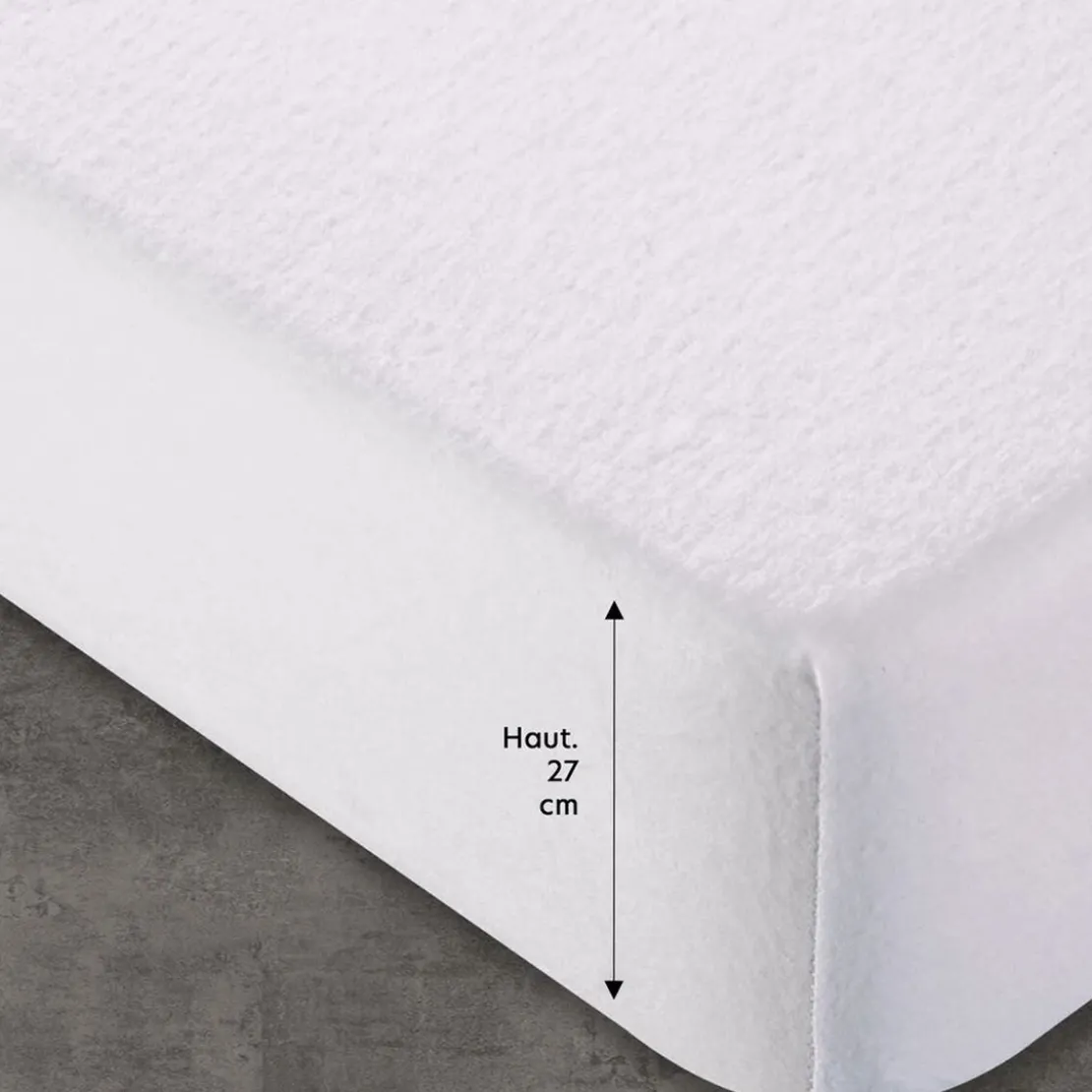 BecquetProtège-matelas molleton blanc imperméable standard - HOUSSE MOLLE