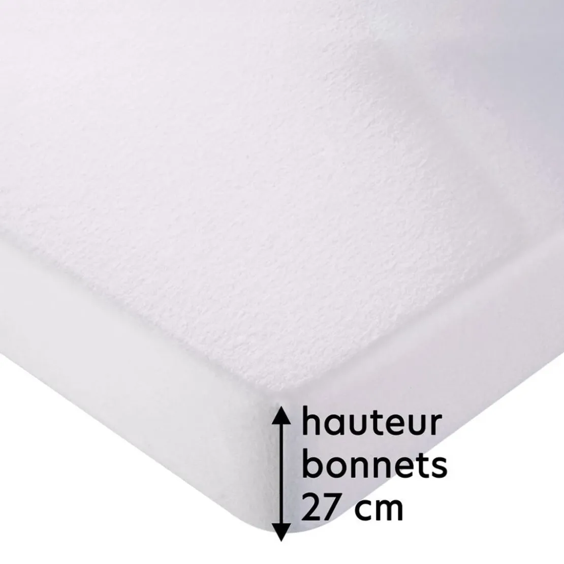 BecquetProtège-matelas molleton blanc imperméable standard - HOUSSE MOLLE