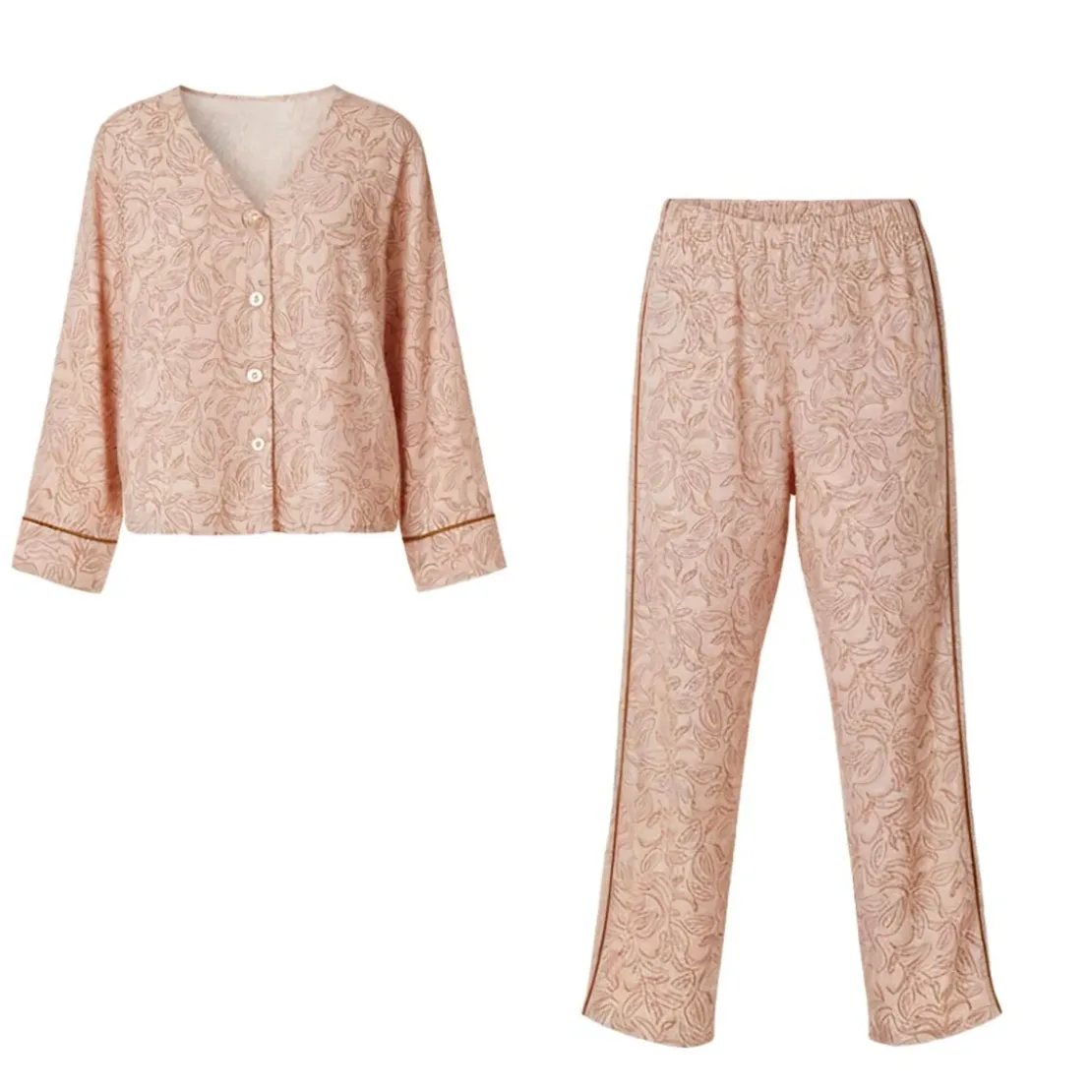 BecquetPyjama en viscose MEILI - rose saumon
