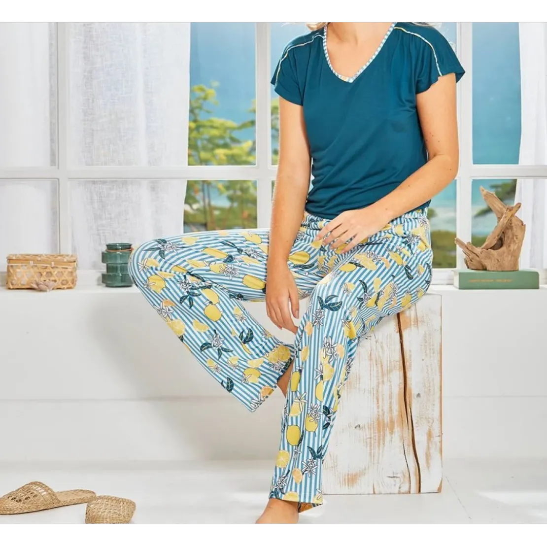 BecquetPyjama femme CITRUS - bleu