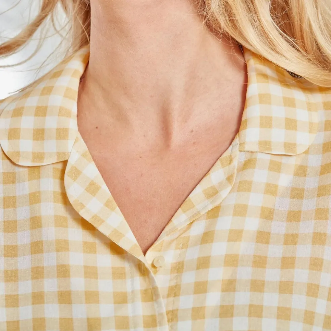 BecquetPyjama femme en viscose VICHYPYJ - jaune