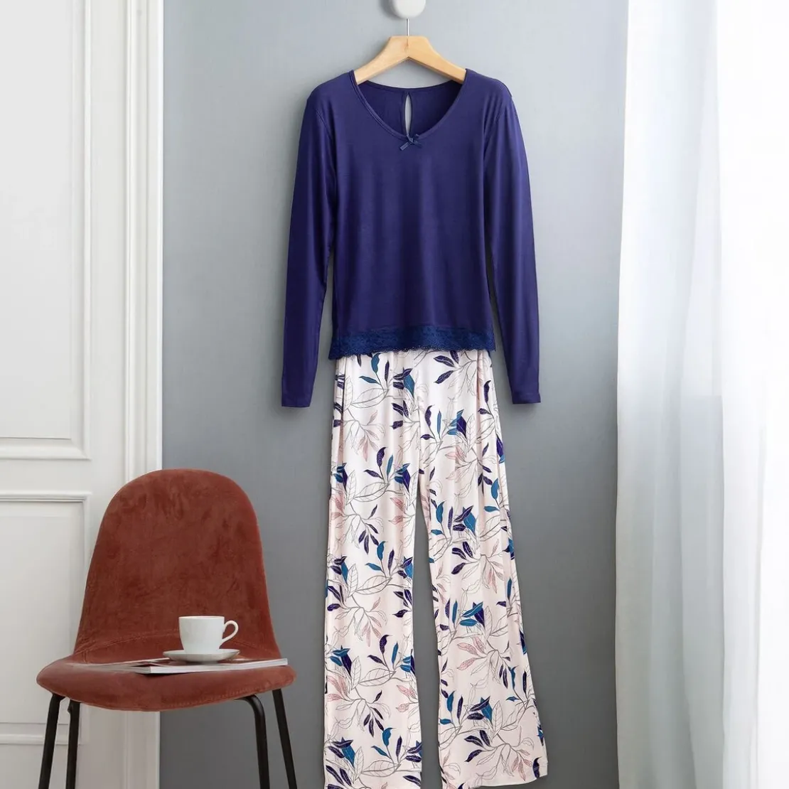 BecquetPyjama femme en viscose AMAZONE Bleu