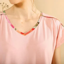 BecquetPyjama femme fleurs exotiques LDN.IPANEMAPYJ - rose