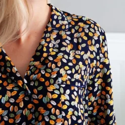 BecquetPyjama femme LAUTOMNAL à motif feuilles - Multicolore en viscose