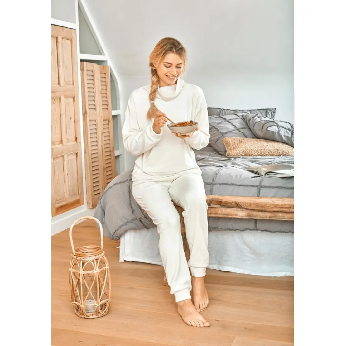 BecquetPyjama femme Masofty - blanc ivoire