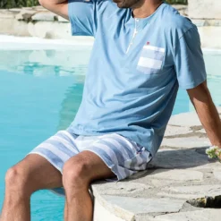 BecquetPyjama homme en coton style marin bleu - DODO Homewear