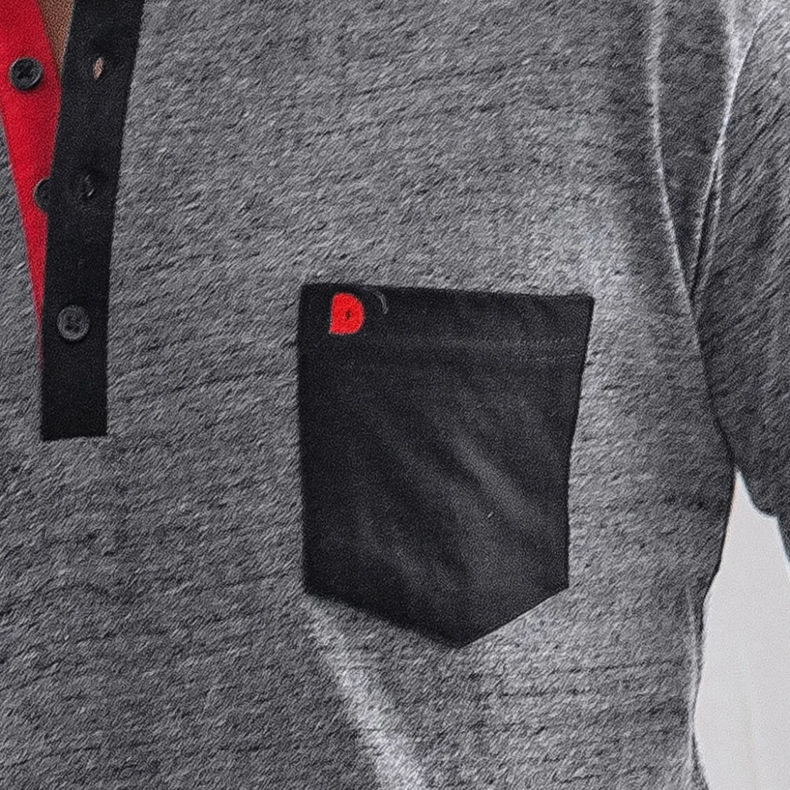 BecquetPyjama homme en coton gris chiné avec détails noirs - DODO Homewear