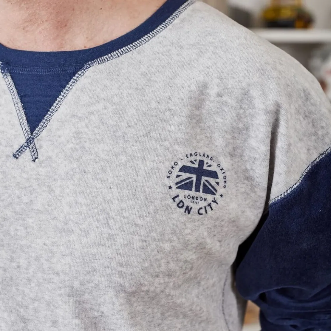 BecquetPyjama homme en coton style jogging manches longues LONDONIE - bleu