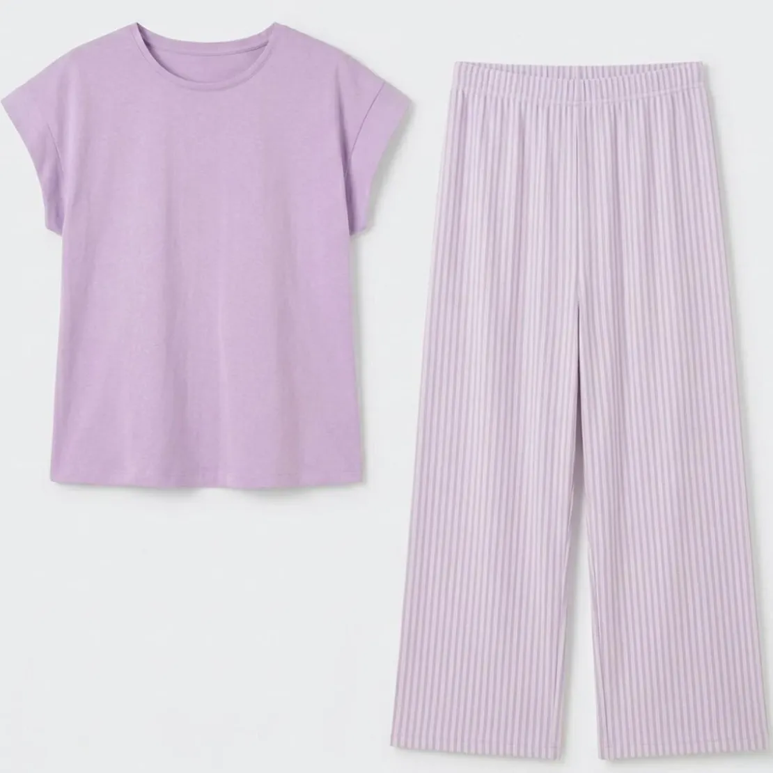 BecquetPyjama polyester violet lilas à rayures blanches - IRIPYJ