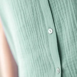 BecquetPyjama short femme en gaze de coton - bleu vert