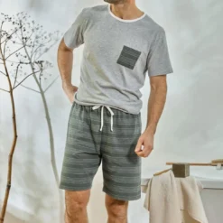 BecquetPyjama short LUDO - vert kaki