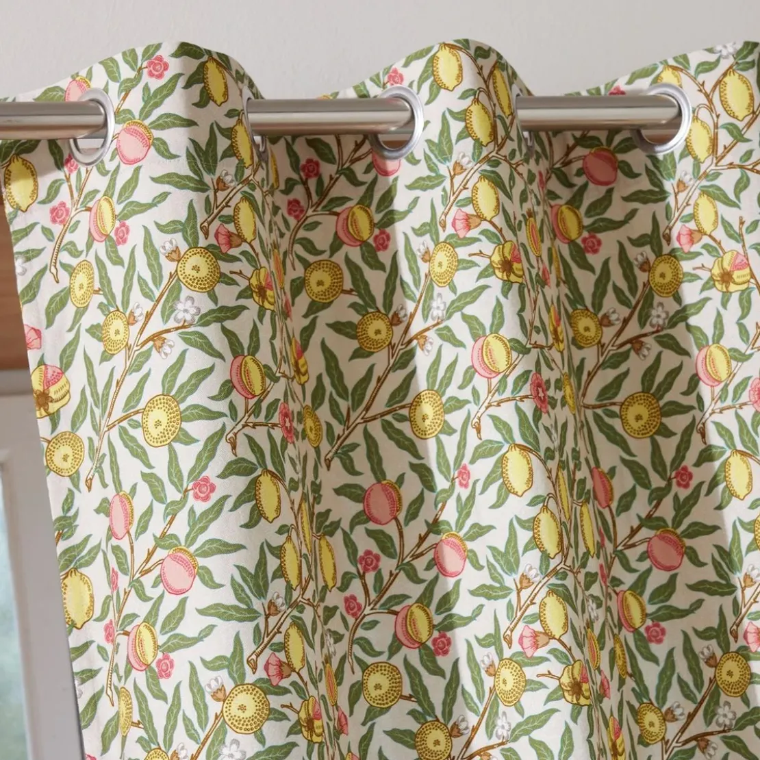 BecquetRideau en coton floral tropical, RID.CAPRI Rideau L135xH260 jaune