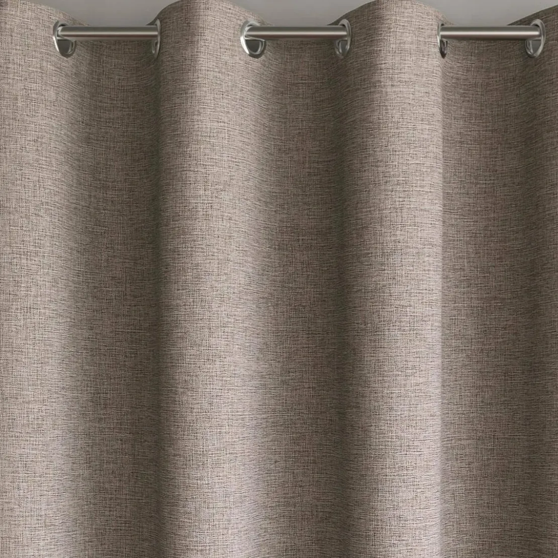 BecquetRideau occultant et isolant thermique au mètre NATTE CHAMBRAY Marron taupe