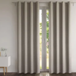 BecquetRideau occultant et isolant thermique au mètre NATTE CHAMBRAY Marron taupe
