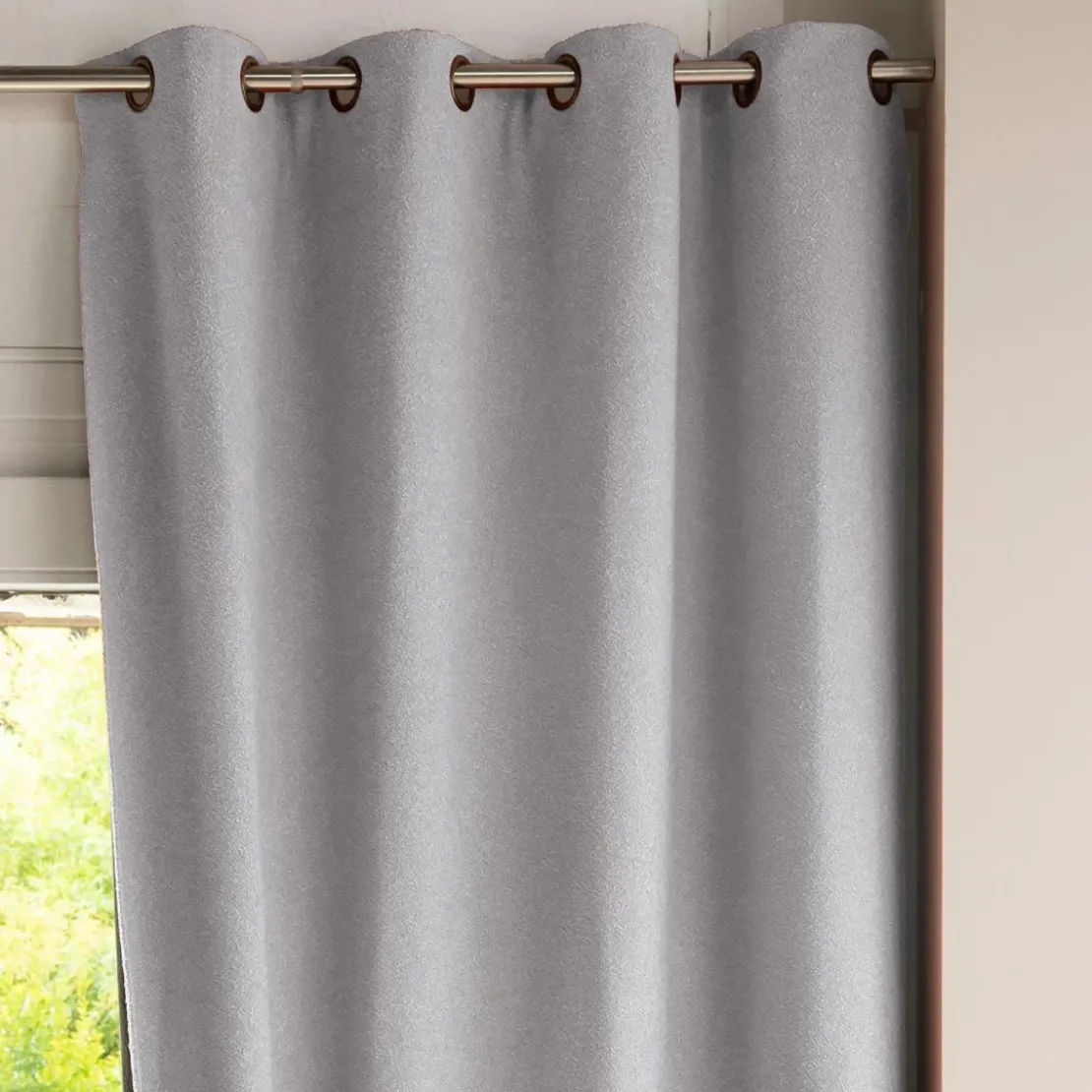 BecquetRideau occultant L140xH180 gris perle