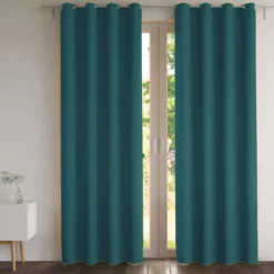 BecquetRideau Occultant NATTE CH Bleu paon