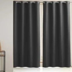 BecquetRideau occultant satiné anthracite SATINOU