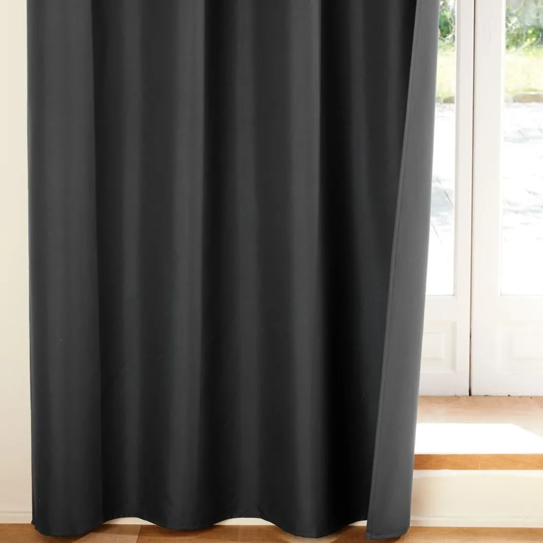 BecquetRideau occultant satiné anthracite SATINOU