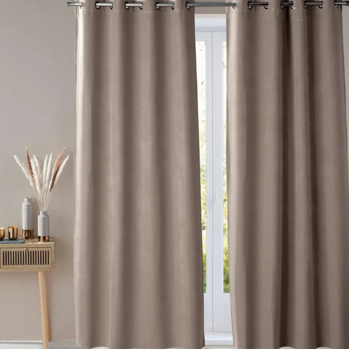 BecquetRideau occultant thermique L240xH260 INTIME - beige foncé