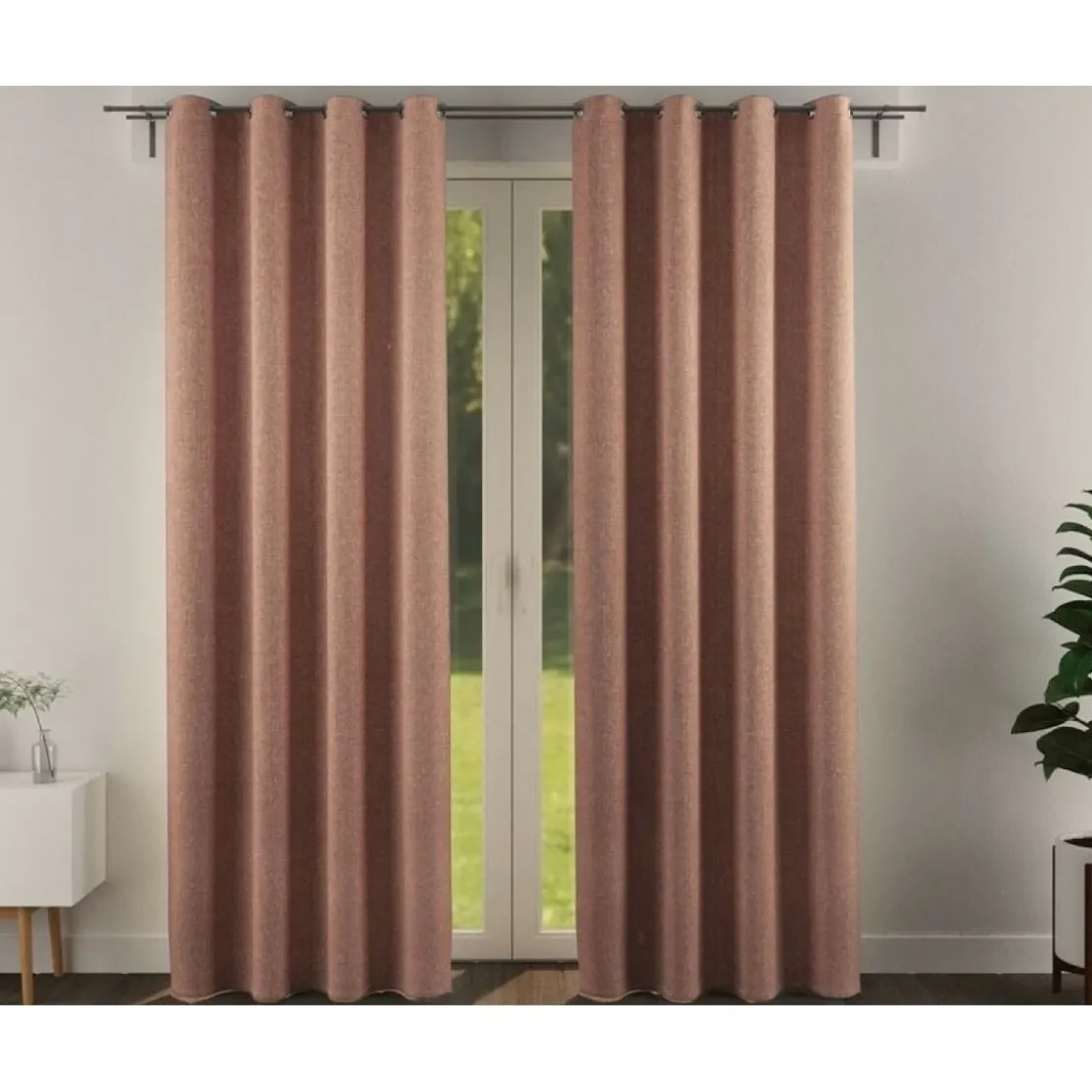 BecquetRideau occultant thermique chiné - Rose