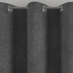 BecquetRideau occultant velours thermique et phonique dos polaire ALASKA - gris anthracite