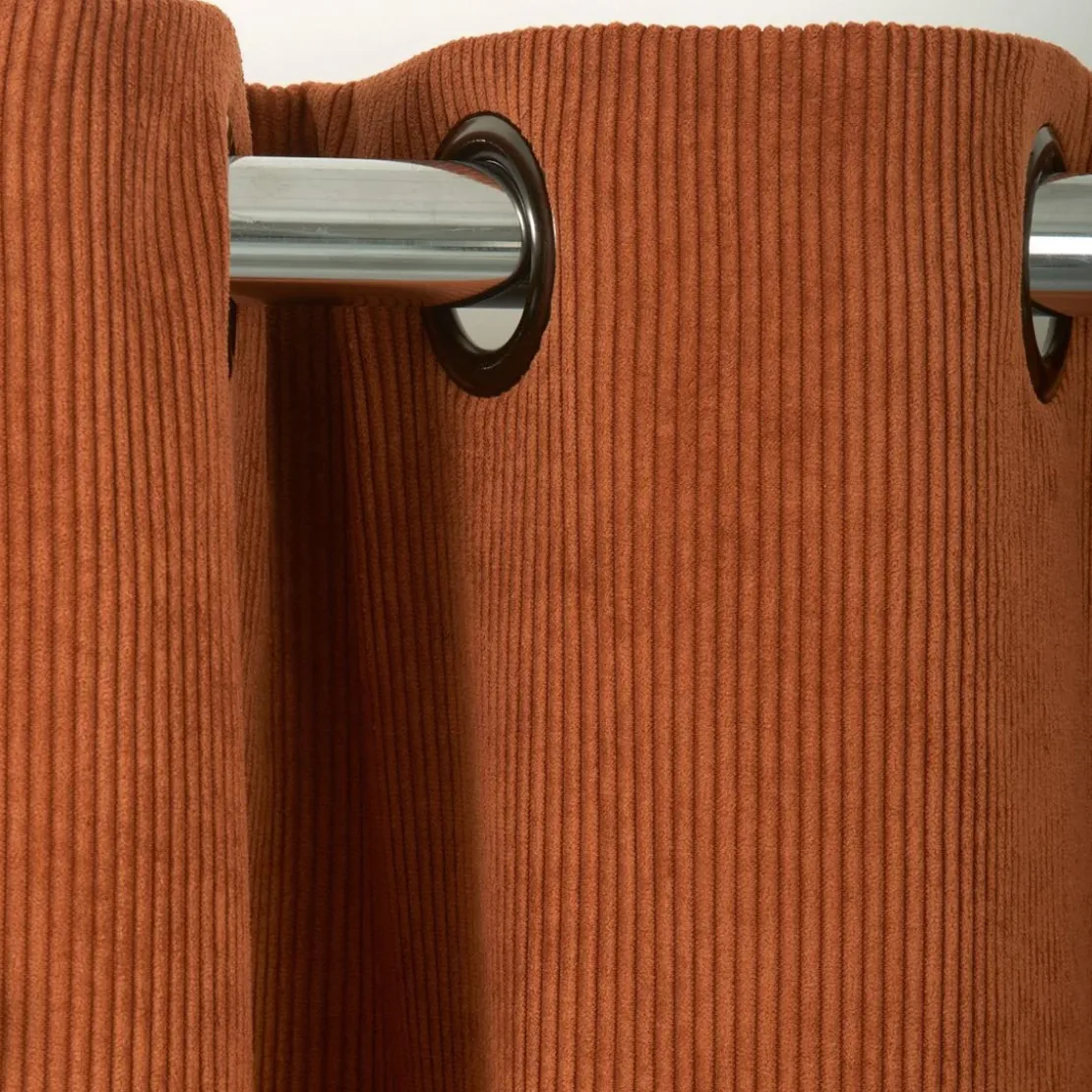 BecquetRideau occultant velours côtelé 140x260 ALBERTA - caramel
