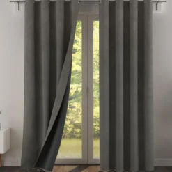 BecquetRideau occultant velours thermique OCC.GALENA - gris anthracite