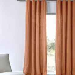 BecquetRideau oeillets GAZE DE COTON - rose des sables