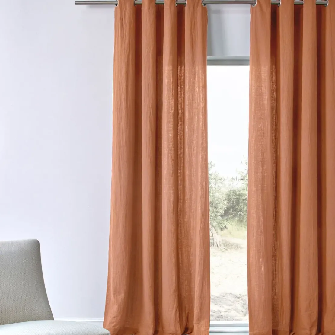 BecquetRideau oeillets GAZE DE COTON - rose des sables