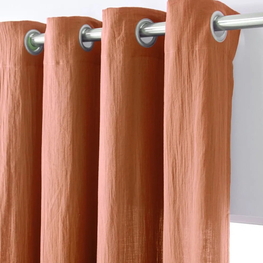 BecquetRideau oeillets GAZE DE COTON - rose des sables
