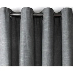 BecquetRideau à oeillets unis occultants thermiques aspect chambray - Gris