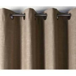 BecquetRideau à oeillets unis occultants thermiques aspect chambray BECQUET - Marron