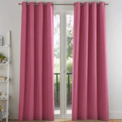 BecquetRideau à oeillets unis occultants thermiques aspect chambray - Rose