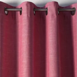 BecquetRideau à oeillets unis occultants thermiques aspect chambray - Rose