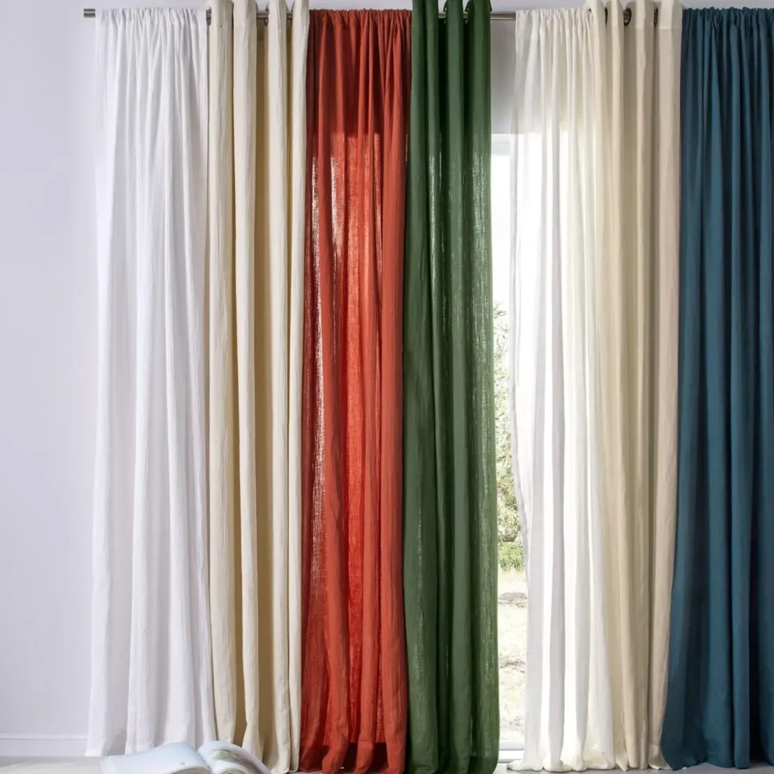 BecquetRideau tunnel GAZE DE COTON - beige
