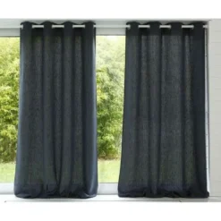 BecquetRideau uni lin lavé qualité lourde - Gris Anthracite