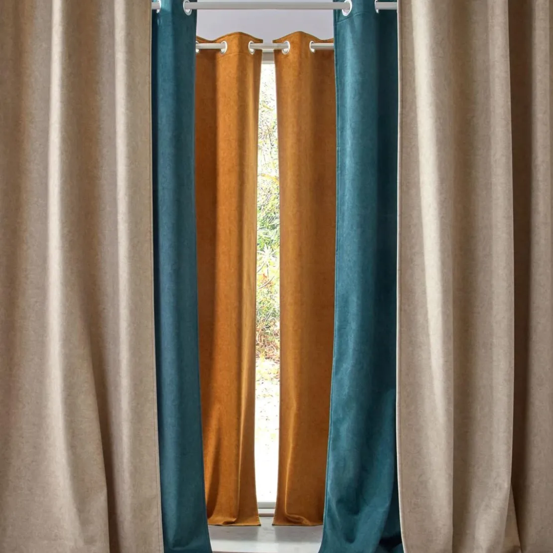 BecquetRideau velours WHISPER - marron caramel