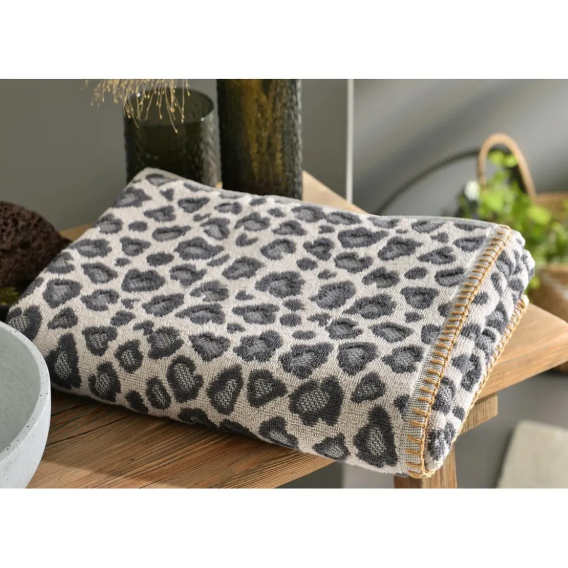 BecquetServiette de bain en coton FAUVE - anthracite