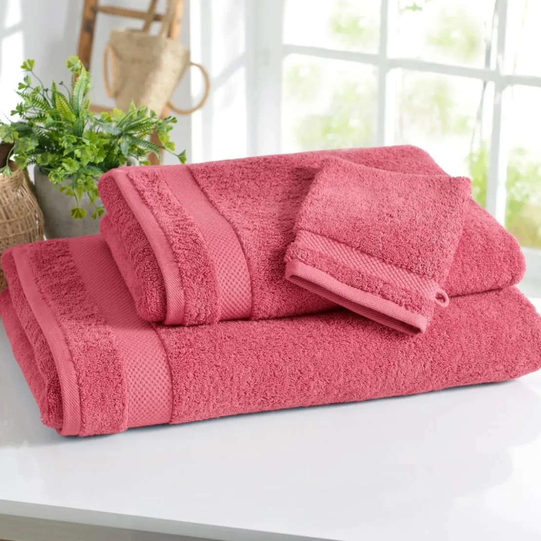 BecquetServiette de toilette en coton 500 g/m² ATLANTIQUE - rose framboise