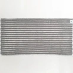 BecquetServiette de toilette en coton gris motif rayures - Collection LAURA