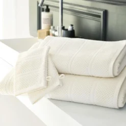 BecquetServiette de toilette coton velours eponge ivoire ALICIASERV