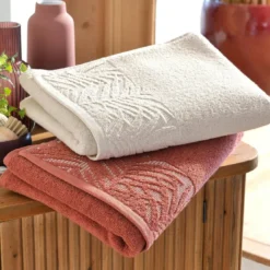 BecquetServiette de toilette, drap de bain en coton PALMITTA blanc craie