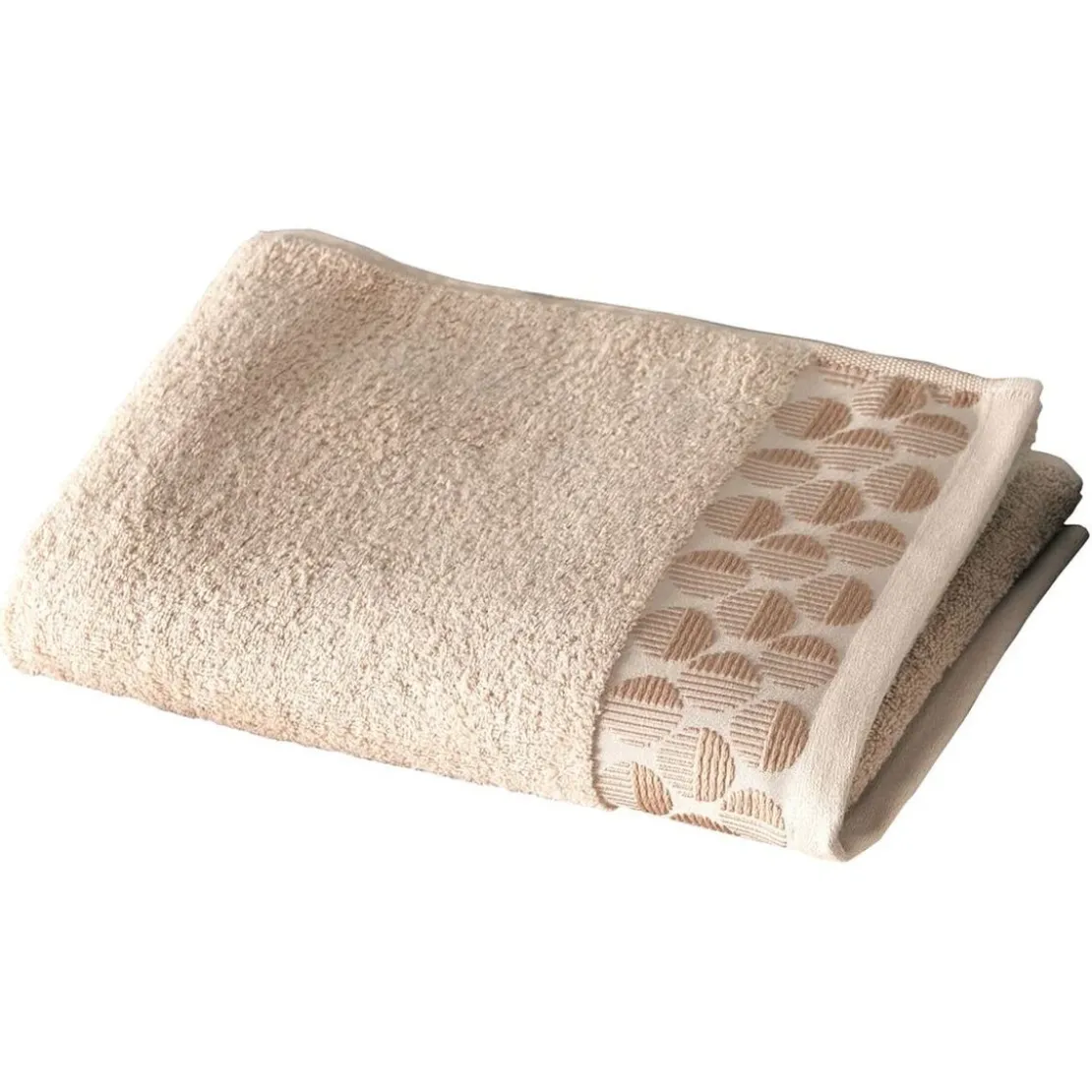 BecquetServiette de toilette en coton beige avec liteau cercle - SERVOPTIQUE