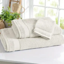 BecquetServiette de toilette en coton 500 g/m² ATLANTIQUE - blanc ivoire