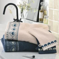 BecquetServiette de toilette 50x100 RECIT D'HIVER - blanc ivoire