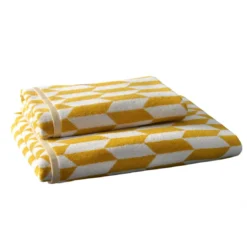 BecquetServiette de toilette jaune SHAPE 50x100 en coton