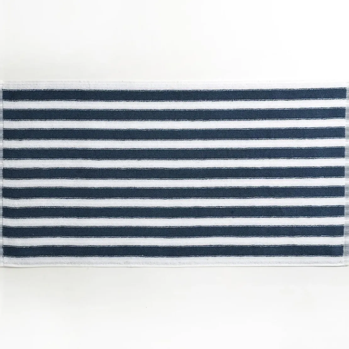 BecquetServiette de toilette en coton bleu motif rayures - Collection LAURA