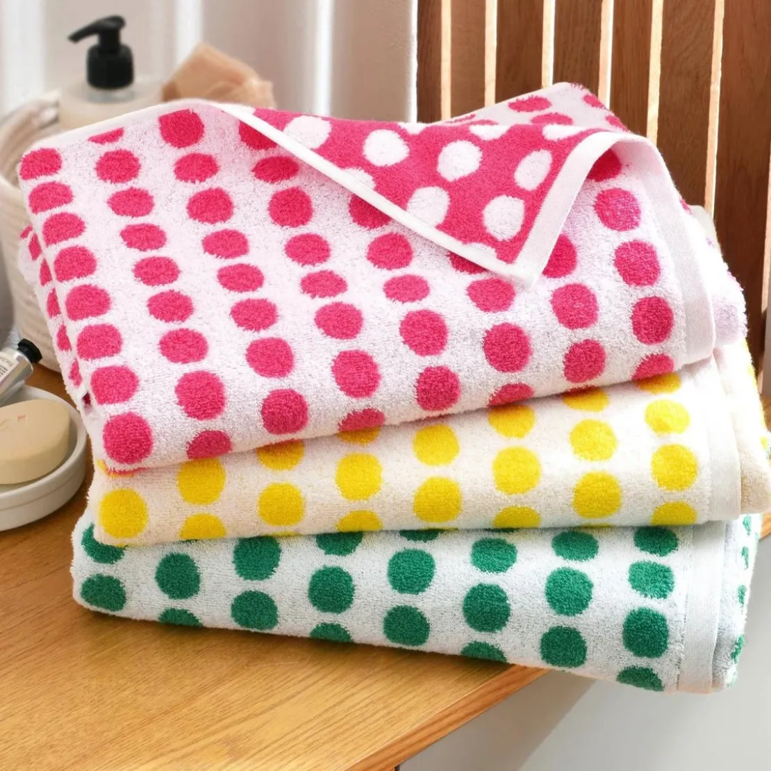 BecquetServiette de toilette POISPOIS en coton jaune