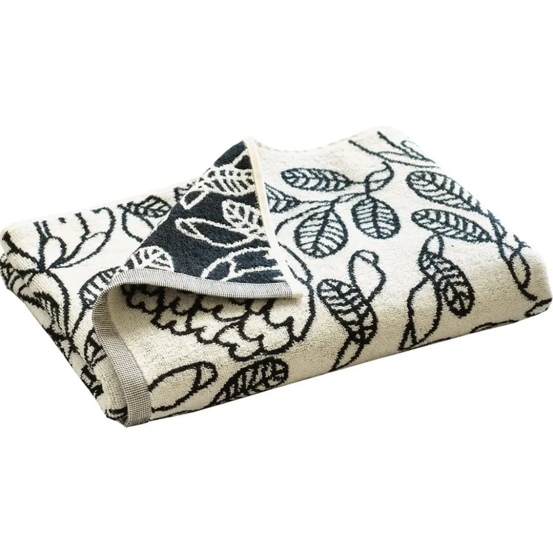 BecquetServiette de toilette imprimée coton 50 x 100 cm VELMA - blanc