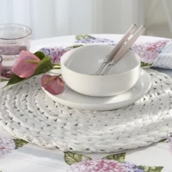 BecquetSet de 4 dessous d'assiettes RUBINE blanc